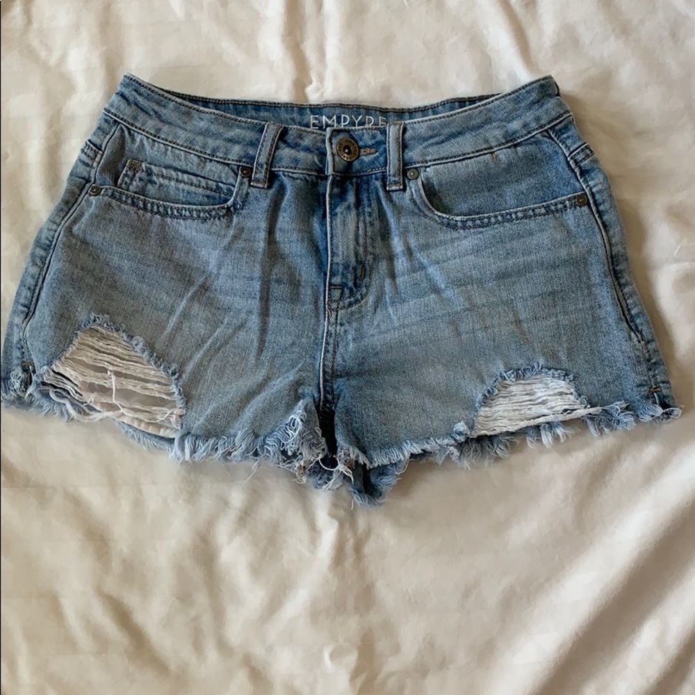 Cutoff jean shorts